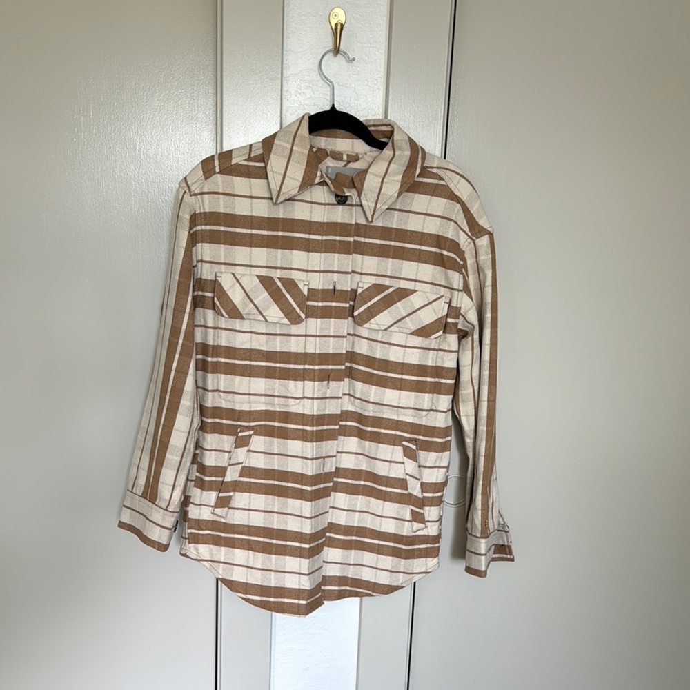 Everlane Brown and Cream Utility Jacket